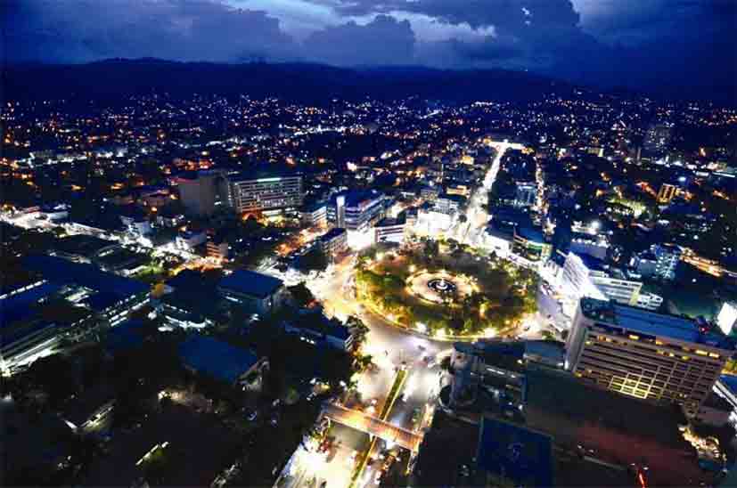 Cebu City at night Overlooking view of Cebu City at night